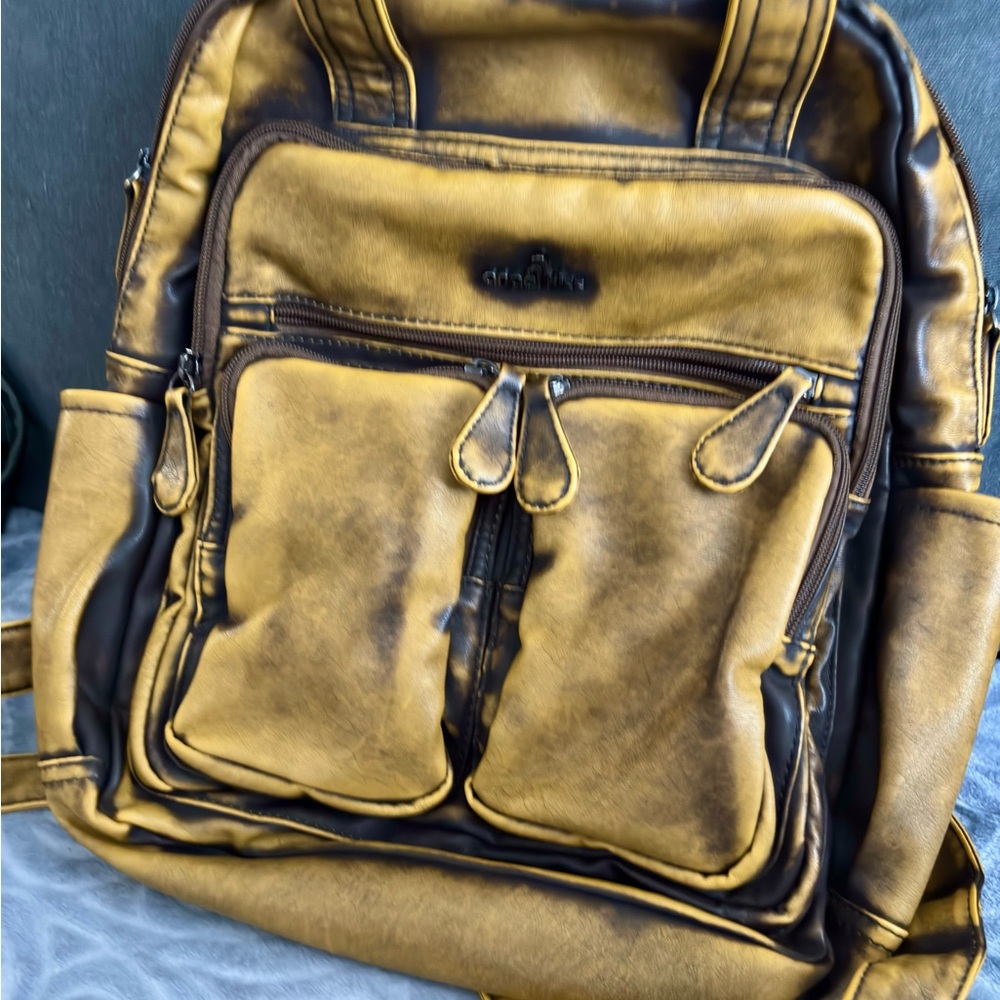 Angel Kiss Brown Backpack with Distressed Leather Finish
